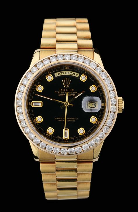 rolex black with diamonds president|Rolex president pre owned.